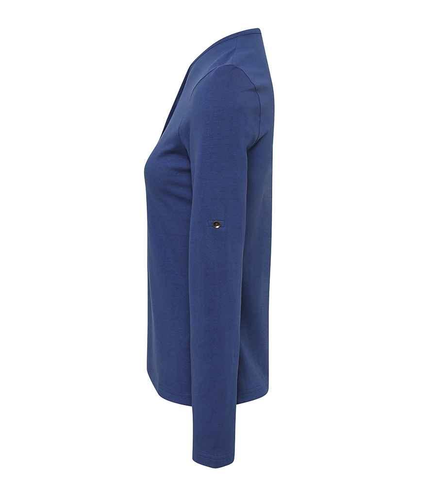 Premier Ladies Long John Roll Sleeve T-Shirt | Indigo Denim T-Shirt Premier style-pr318 Schoolwear Centres