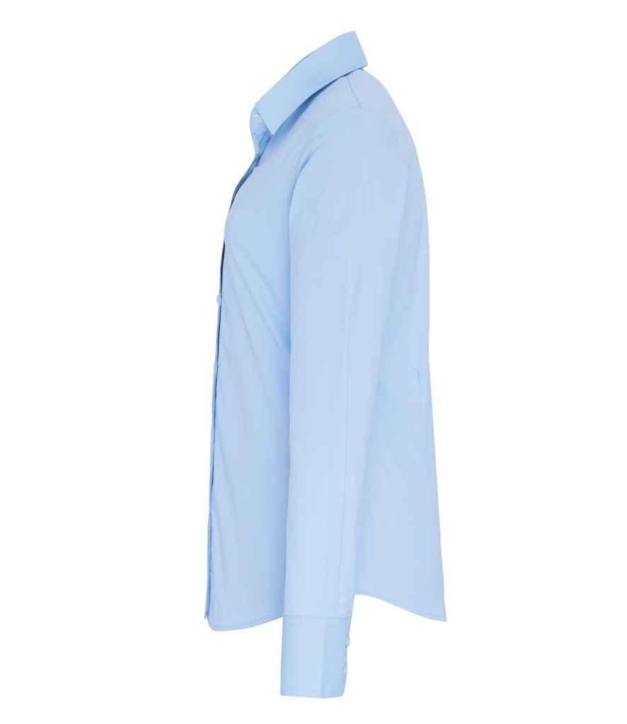 Premier Ladies Long Sleeve Stretch Fit Poplin Shirt | Pale Blue Shirt Premier style-pr344 Schoolwear Centres