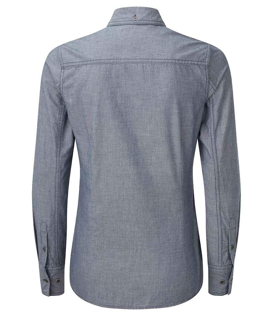 Premier Ladies Organic Fairtrade Certified Long Sleeve Chambray Shirt | Indigo Denim Shirt Premier style-pr347 Schoolwear Centres