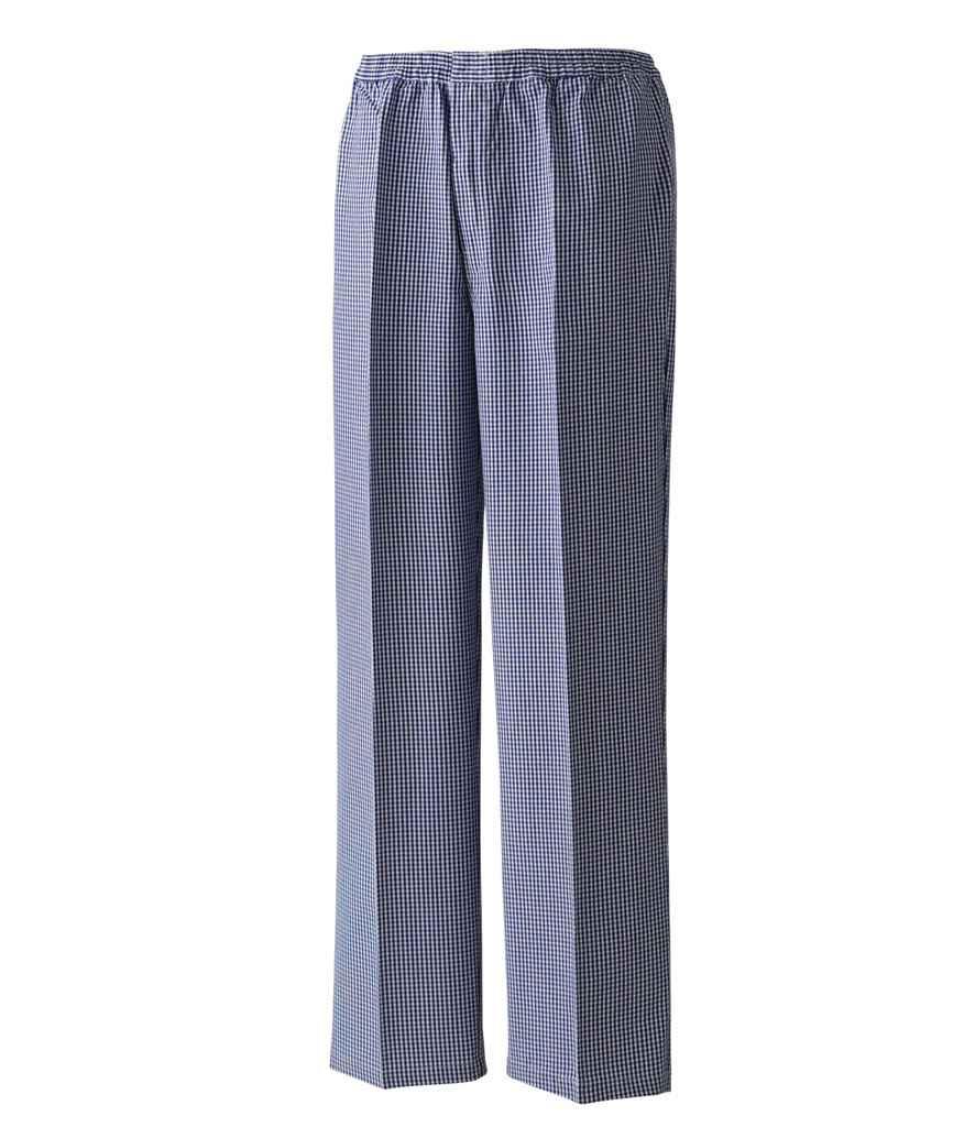Premier Pull On Chef's Check Trousers | Navy/White Trousers Premier style-pr552 Schoolwear Centres