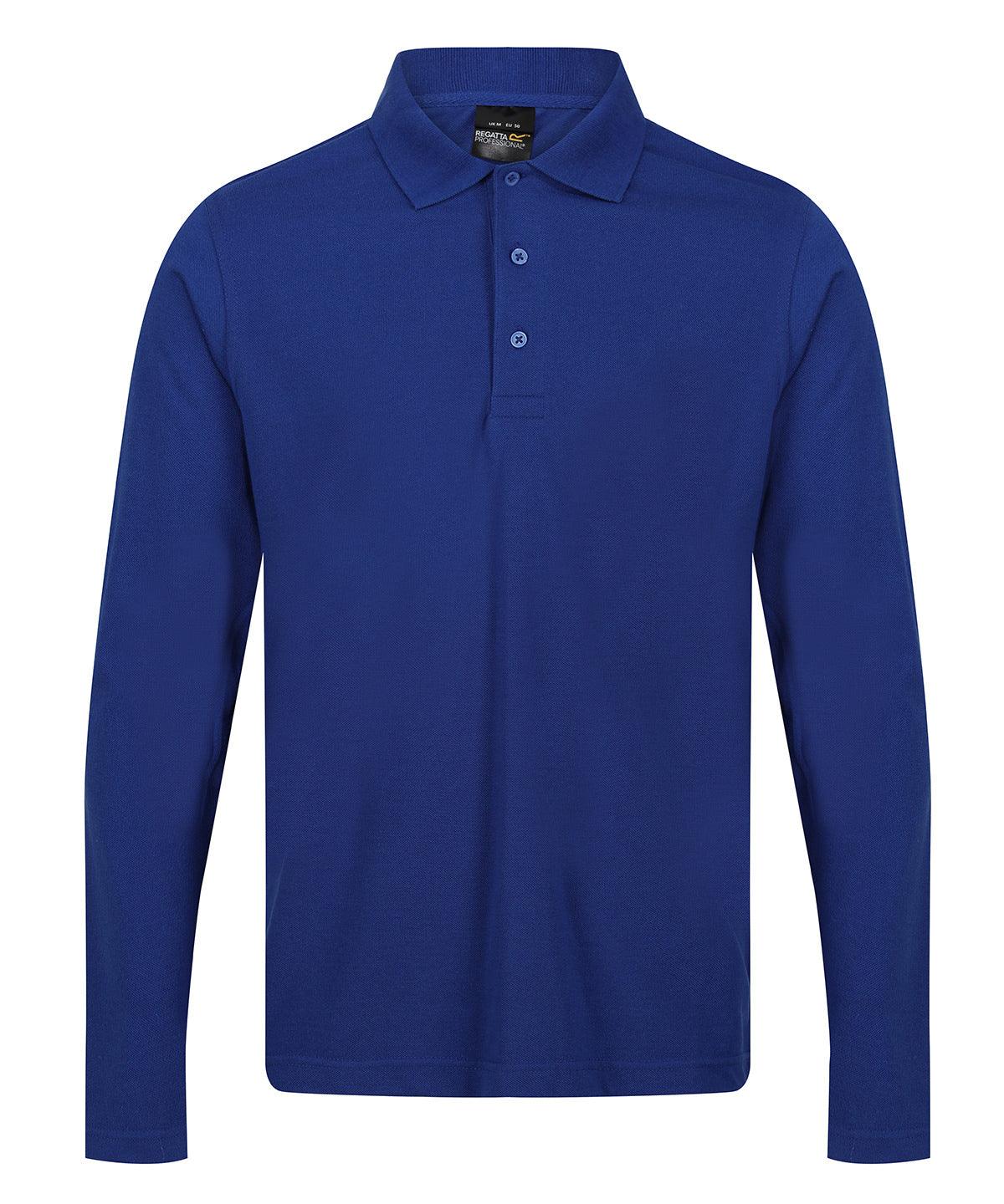 New Royal - Pro 65/35 long sleeve polo Polos Regatta Professional New Styles for 2023, Organic & Conscious, Plus Sizes, Polos & Casual, Rebrandable Schoolwear Centres