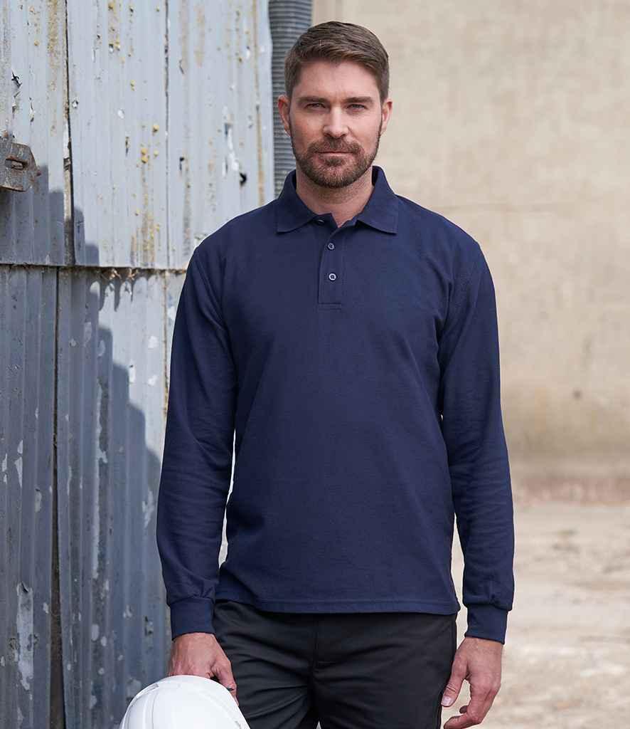 Pro RTX Pro Long Sleeve Piqué Polo Shirt | Navy Polo Pro RTX style-rx102 Schoolwear Centres