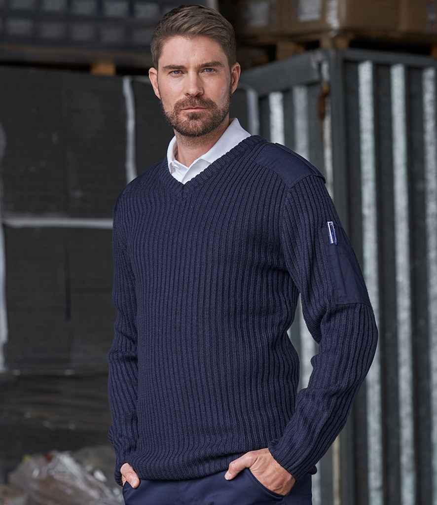Pro RTX Pro Acrylic Security V Neck Sweater | Navy Jumper Pro RTX style-rx220 Schoolwear Centres