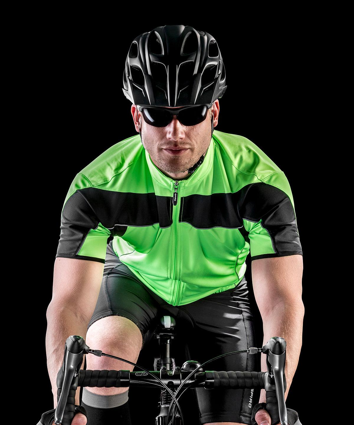 Black/White - Spiro bikewear full-zip top Jackets Spiro Activewear & Performance, Hyperbrights and Neons, Sports & Leisure, UPF Protection Schoolwear Centres