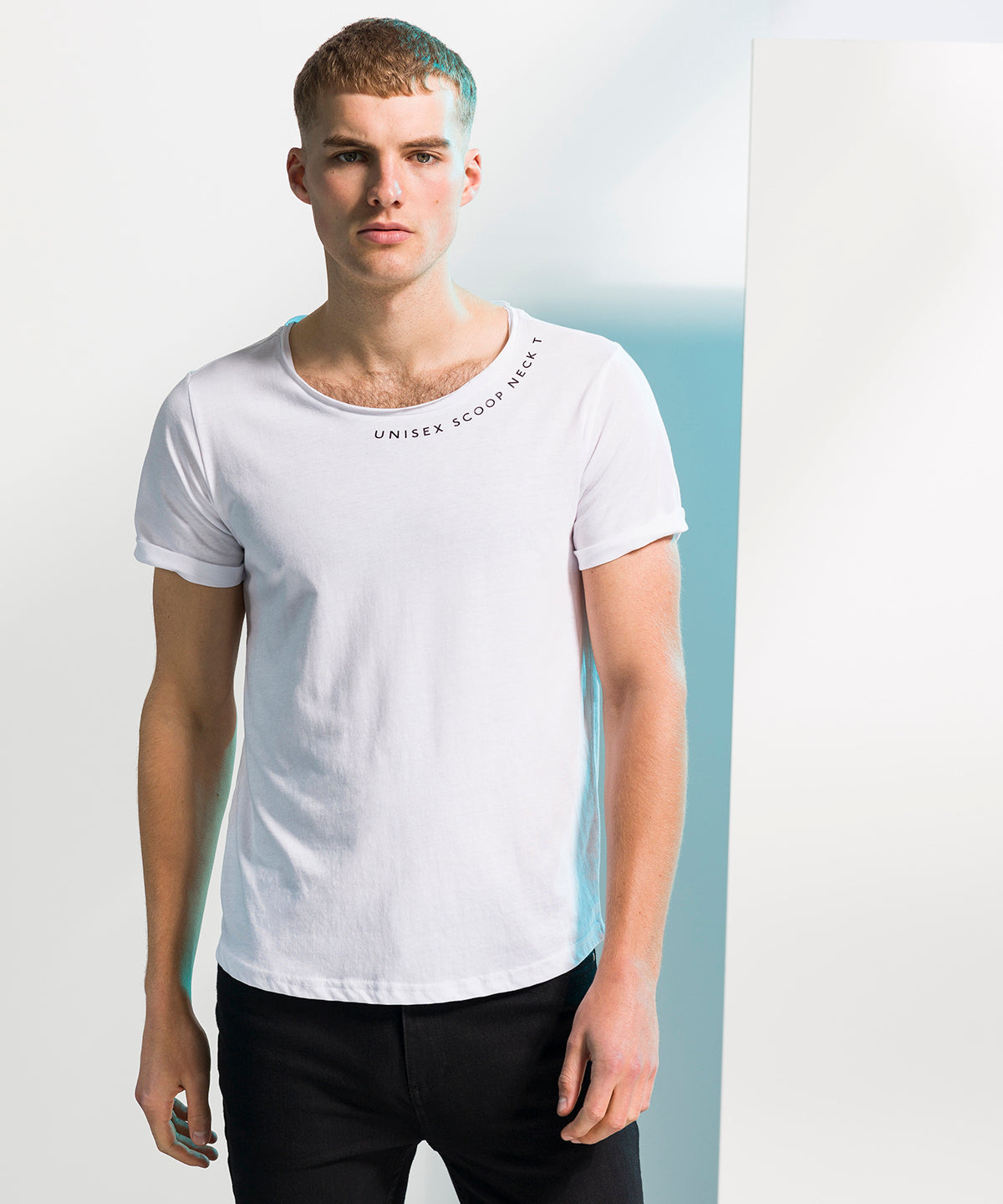 Unisex scoop neck T