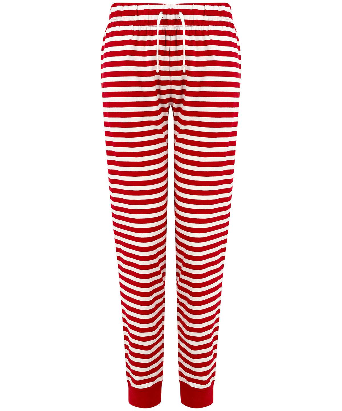 Red/White Stripes - Women's cuffed lounge pants Loungewear Bottoms SF Home Comforts, Lounge & Underwear, Lounge Sets, New For 2021, New Styles For 2021 Schoolwear Centres