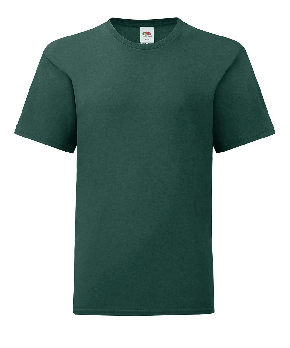 Forest Green - Kids iconic 150 T T-Shirts Fruit of the Loom Junior, Must Haves, New Colours for 2023, Rebrandable, T-Shirts & Vests Schoolwear Centres