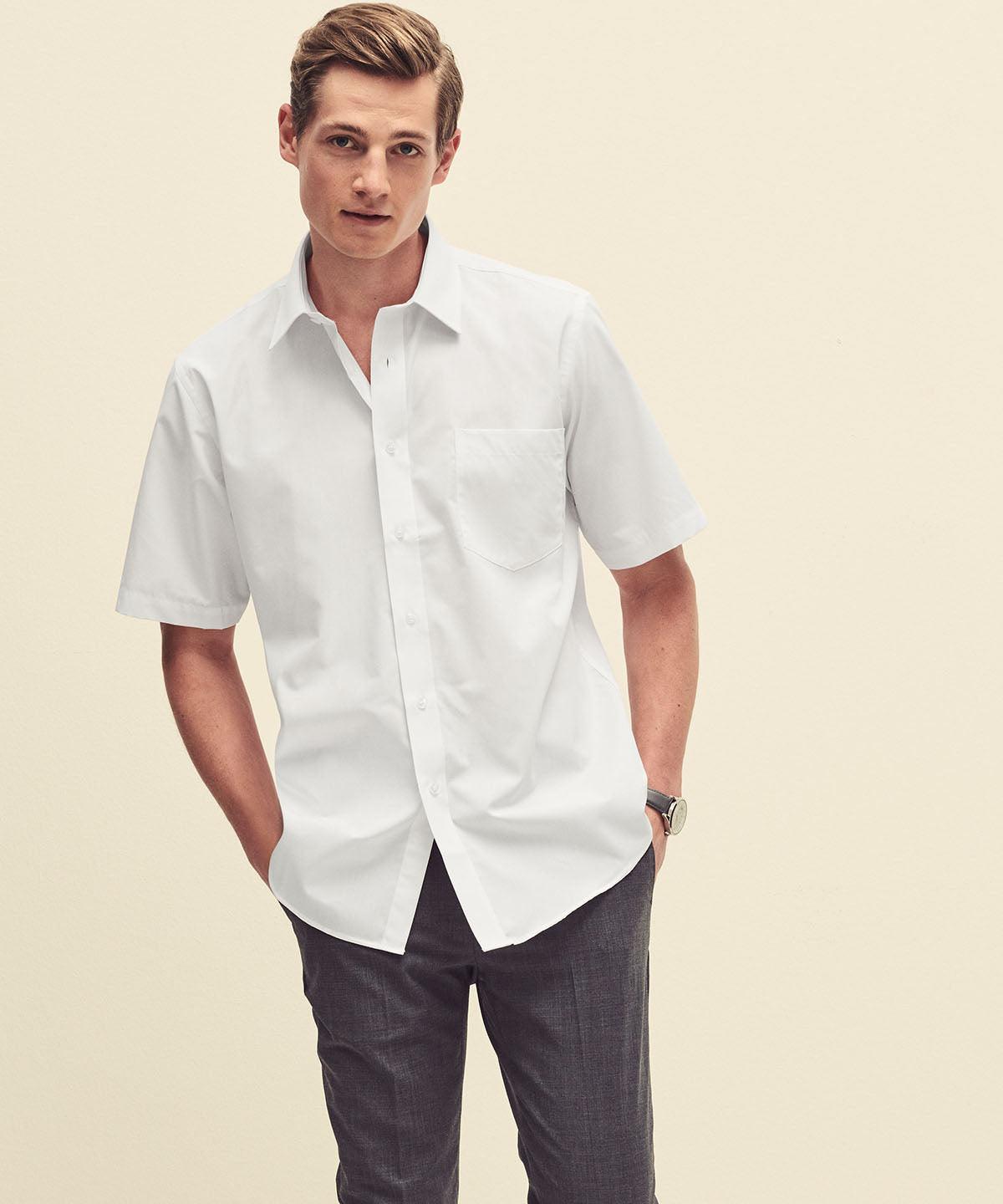 Red - Poplin short sleeve shirt Shirts Fruit of the Loom Plus Sizes, Shirts & Blouses, Workwear Schoolwear Centres