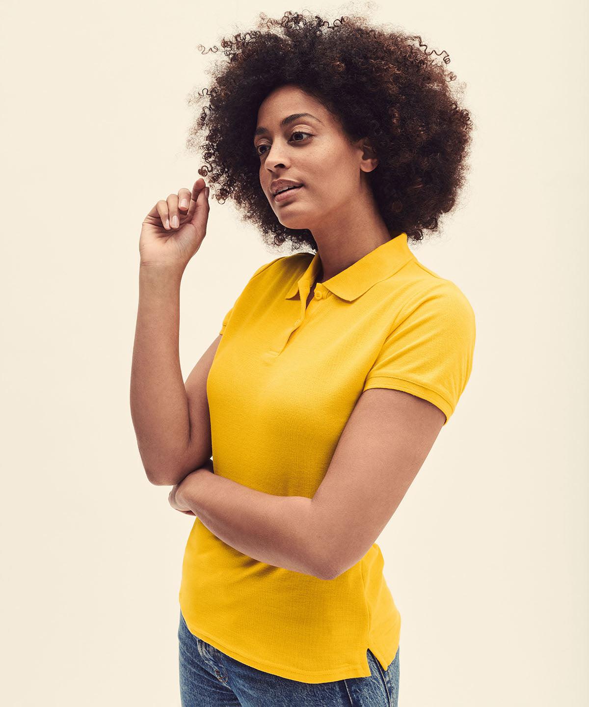 Light Pink - Women's premium polo Polos Fruit of the Loom Fruit of the Loom Polos, Must Haves, New Colours For 2022, Polos & Casual, Raladeal - Recently Added Schoolwear Centres
