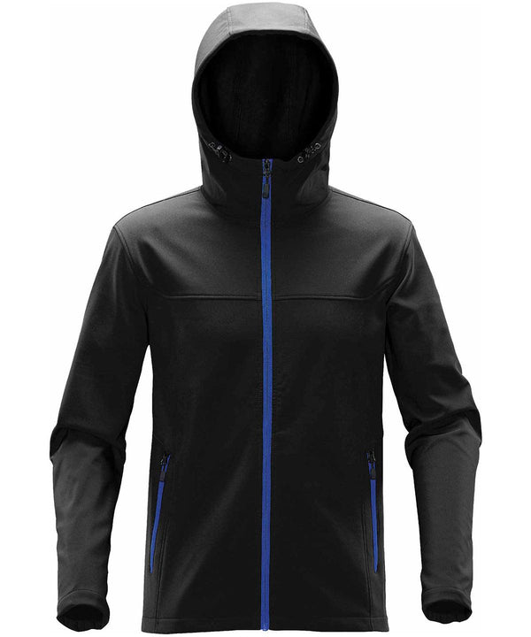 Black/Azure Blue - Orbiter softshell hoodie Hoodies Stormtech Jackets & Coats, New For 2021, New Styles For 2021, Softshells Schoolwear Centres