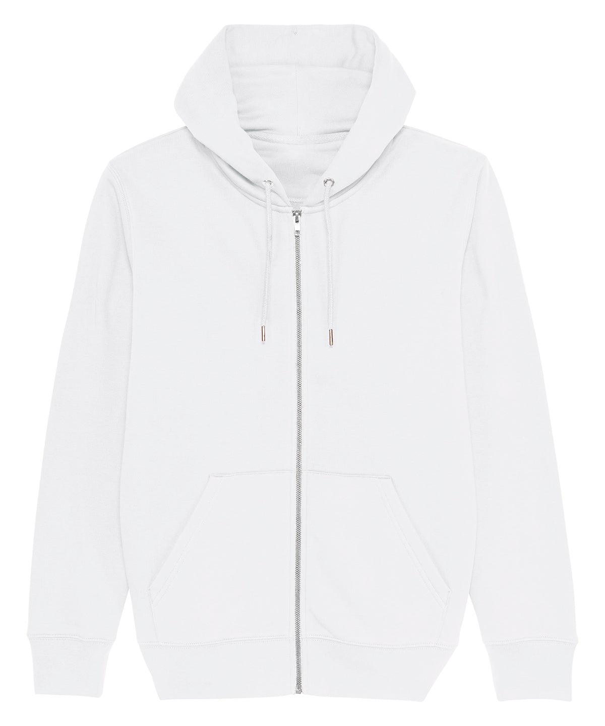White - Cultivator, unisex iconic zip-thru hoodie sweatshirt (STSM566) Hoodies Stanley/Stella Conscious cold weather styles, Exclusives, Hoodies, Must Haves, New Colours for 2021, New Colours For 2022, Organic & Conscious, Raladeal - Recently Added, Recycled Schoolwear Centres