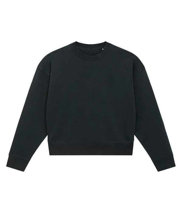 Black - Stella Cropster terry women's cropped crew neck sweatshirt (STSW873) Sweatshirts Stanley/Stella Cropped, Exclusives, New Styles For 2022, Organic & Conscious, Stanley/ Stella, Sweatshirts Schoolwear Centres