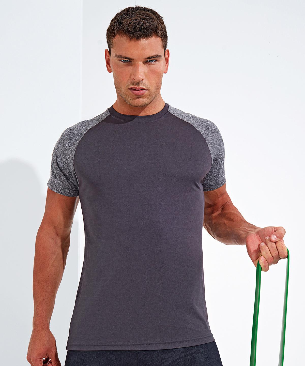 French Navy/Blue Melange - TriDri® contrast sleeve performance t-shirt T-Shirts TriDri® Activewear & Performance, Exclusives, Plus Sizes, Rebrandable, Sports & Leisure, T-Shirts & Vests, UPF Protection Schoolwear Centres