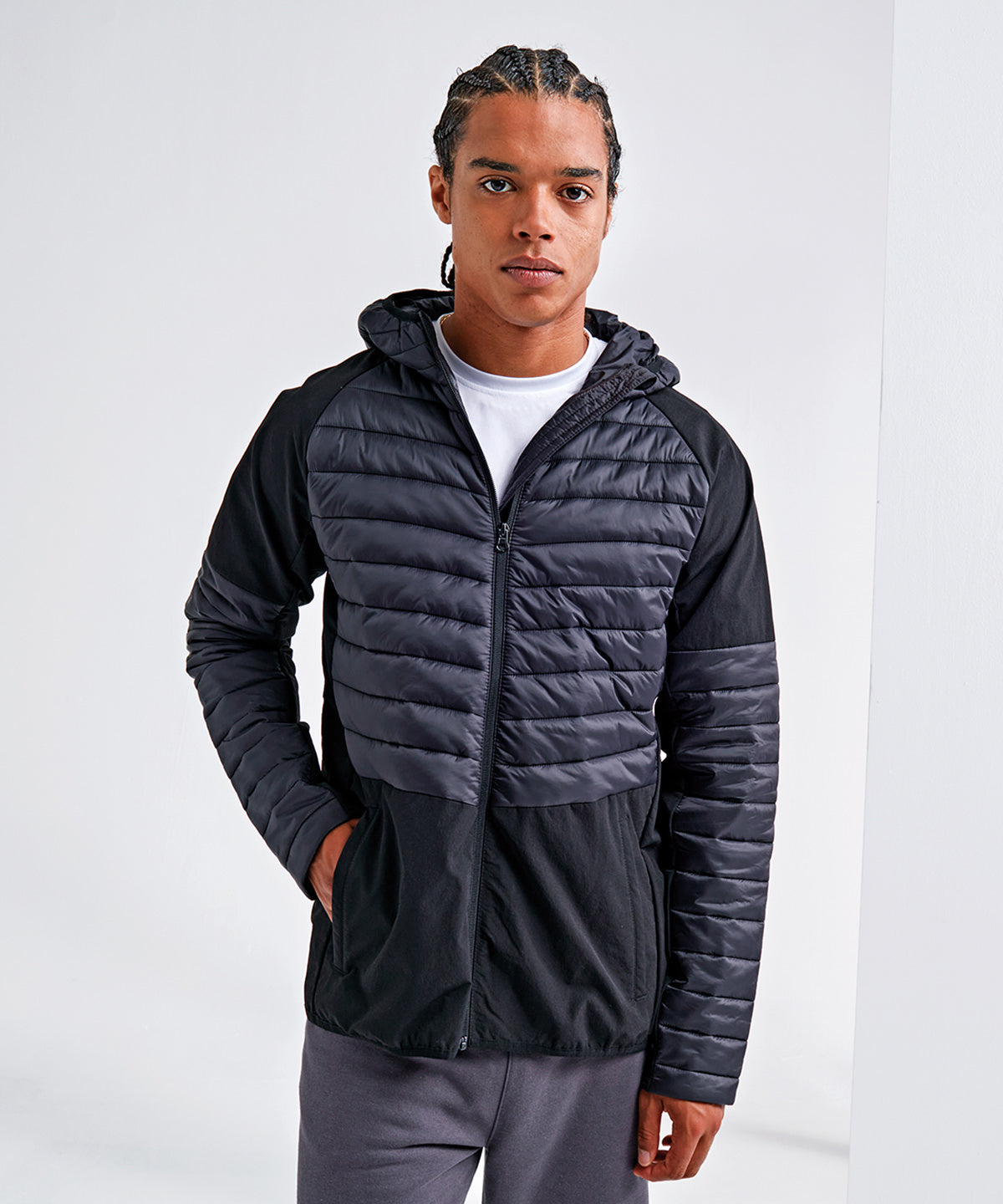 Black - Men's TriDri® insulated hybrid jacket Jackets TriDri® Conscious cold weather styles, Exclusives, Jackets & Coats, New For 2021, New In Autumn Winter, New In Mid Year, Padded & Insulation Schoolwear Centres