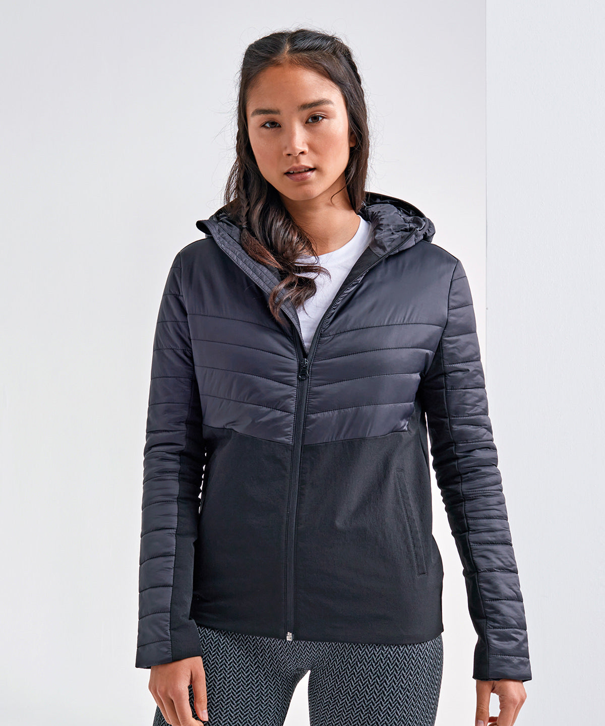 Black - Women's TriDri® insulated hybrid jacket Jackets TriDri® Conscious cold weather styles, Exclusives, Jackets & Coats, New For 2021, New In Autumn Winter, New In Mid Year, Padded & Insulation, Softshells, Women's Fashion Schoolwear Centres