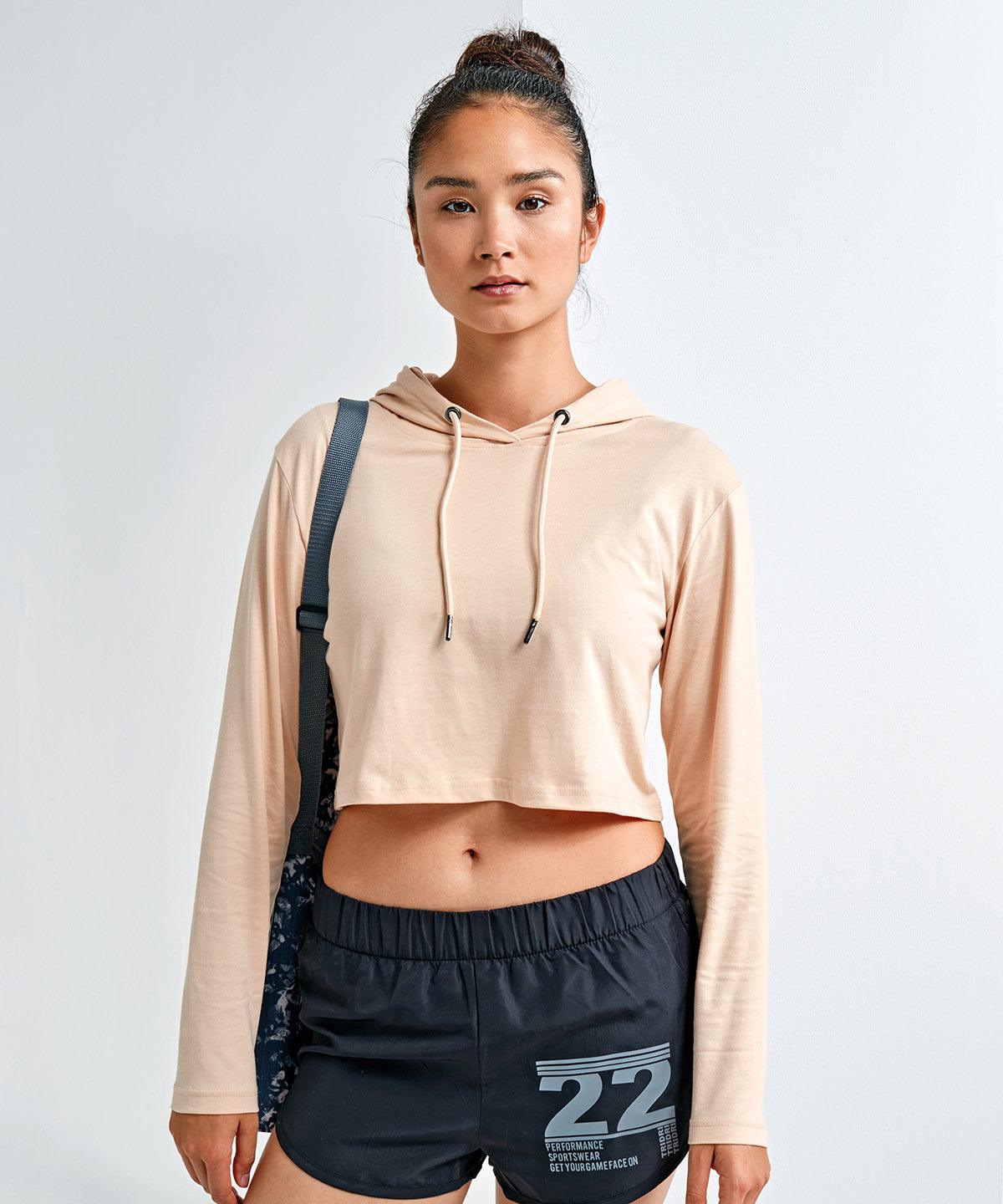 Mulberry - Women's TriDri® cropped hooded long sleeve t-shirt Hoodies TriDri® Activewear & Performance, Back to the Gym, Exclusives, Gymwear, Lounge Sets, Must Haves, Raladeal - Recently Added, Rebrandable, Sports & Leisure, T-Shirts & Vests, Tracksuits, Trending, Trending Loungewear Schoolwear Centres