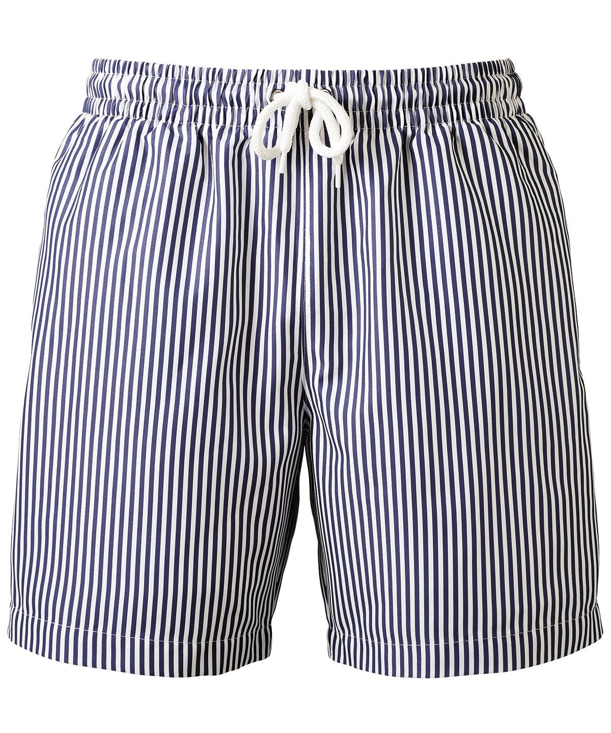 Navy/White Stripe - Men's swim shorts Shorts Wombat Exclusives, Holiday Season, Resortwear, Sports & Leisure, Trousers & Shorts Schoolwear Centres