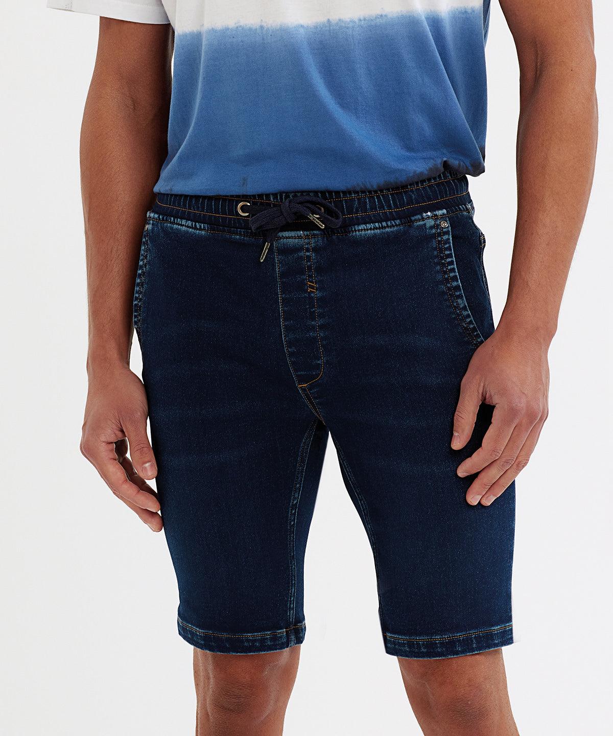 Blue - Men’s denim drawstring shorts Shorts Wombat New Styles for 2023, Rebrandable, Trousers & Shorts Schoolwear Centres