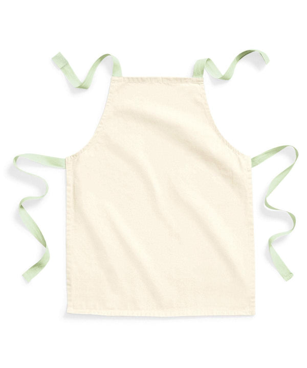 Natural/Pistachio - Fairtrade cotton junior craft apron Aprons Westford Mill Aprons & Service, Junior, New Colours For 2022, Organic & Conscious, Workwear Schoolwear Centres