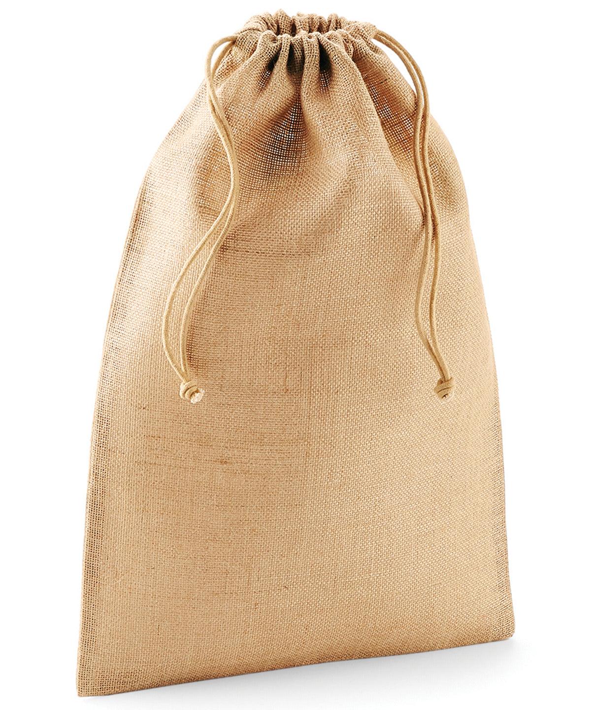 Natural - Jute stuff bag Bags Westford Mill Bags & Luggage, New Colours for 2021 Schoolwear Centres