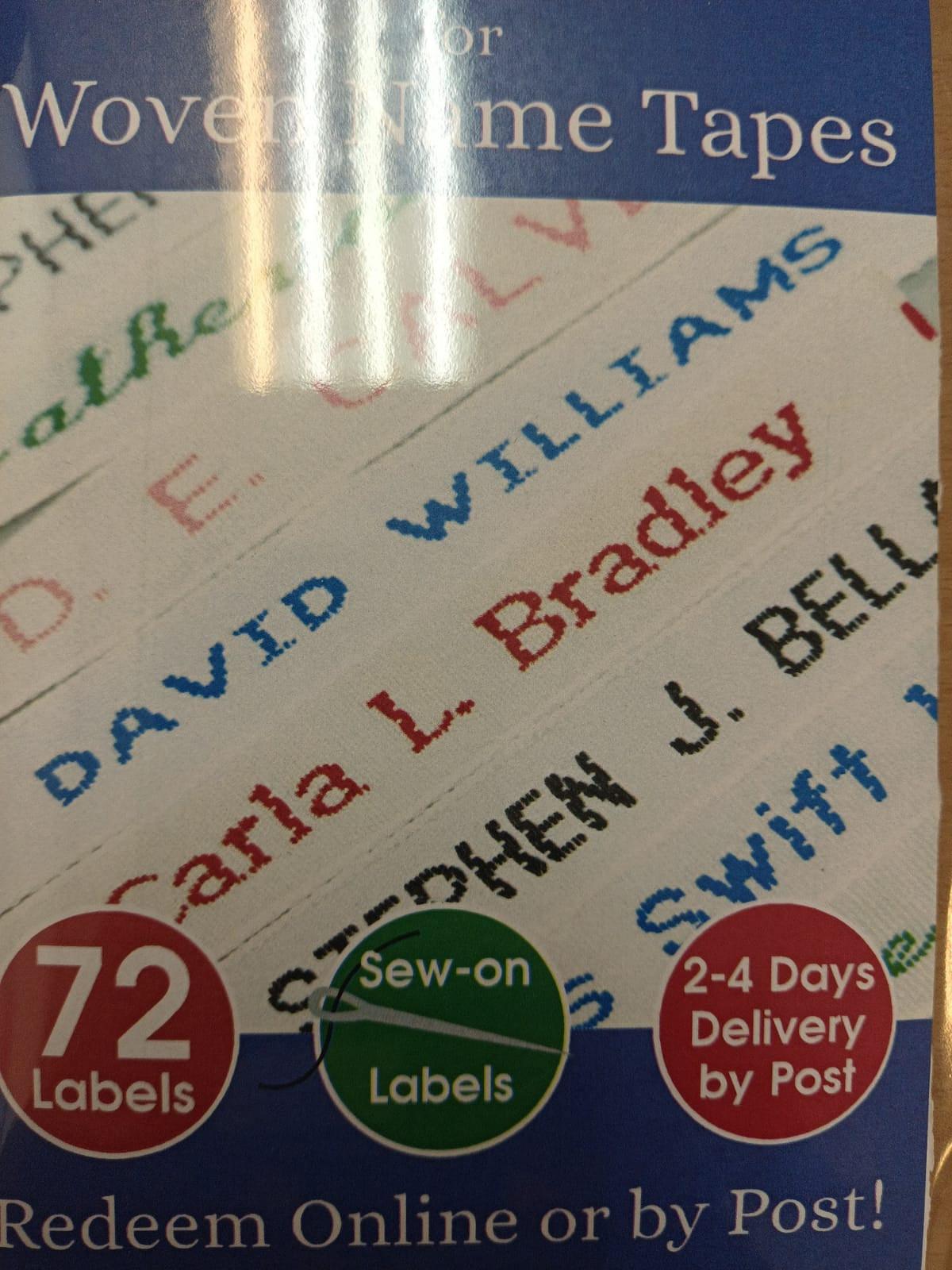 Instant Iron-on-Label | Peel 'N' Stick | Woven Name Tapes - Schoolwear Centres | School Uniform Centres