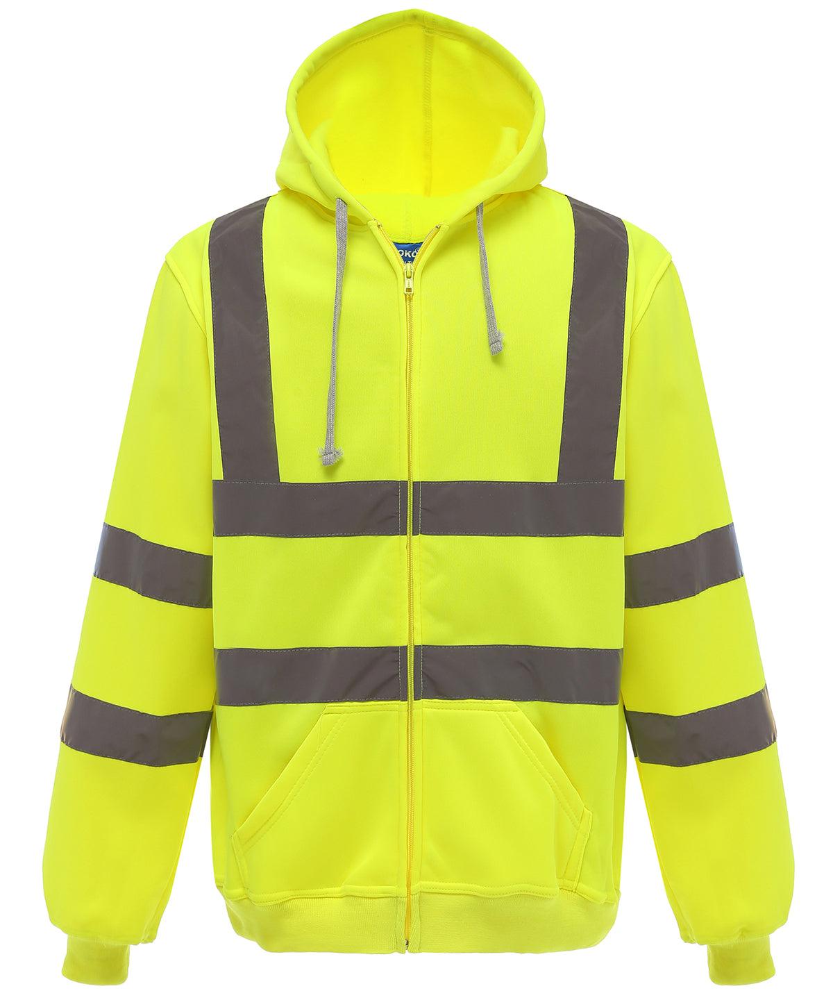 Yellow - Hi-vis zip hoodie (HVK07) Hoodies Yoko Hoodies, Must Haves, Plus Sizes, Safetywear Schoolwear Centres