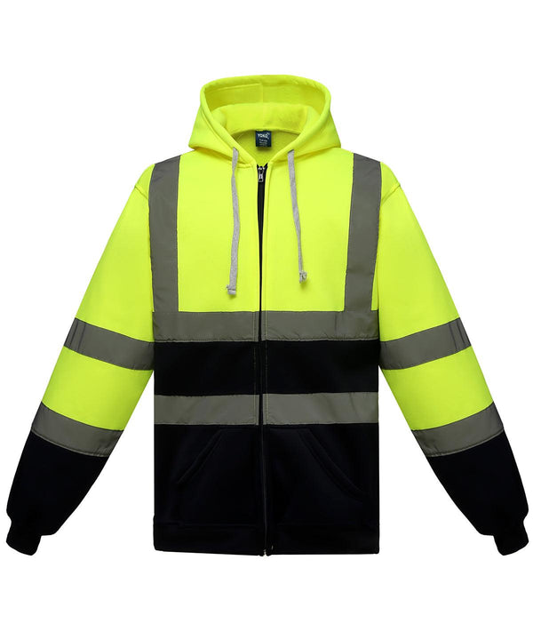Yellow/Navy - Hi-vis zip hoodie (HVK07) Hoodies Yoko Hoodies, Must Haves, Plus Sizes, Safetywear Schoolwear Centres