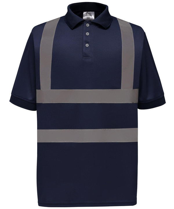 Navy - Hi-vis short sleeve polo (HVJ210) Polos Yoko Must Haves, Plus Sizes, Polos & Casual, Safetywear, Workwear Schoolwear Centres