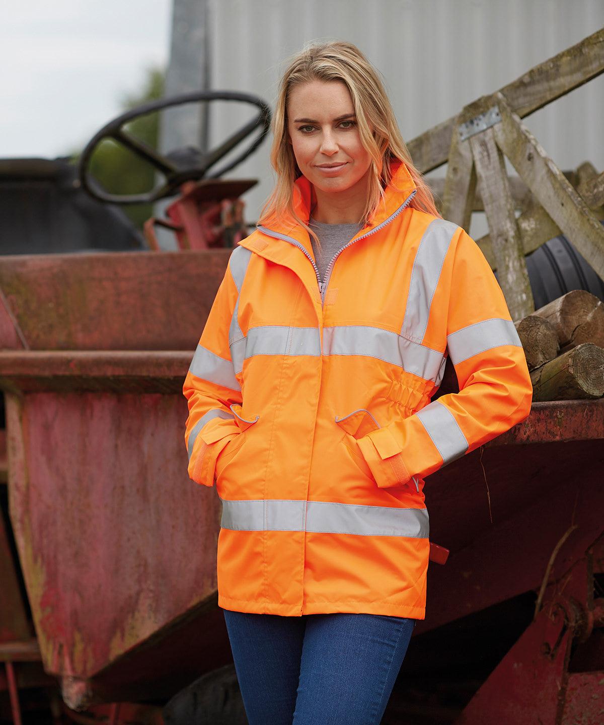 Yellow - Women's hi-vis executive jacket (HVP189) Jackets Yoko Safetywear, Workwear Schoolwear Centres