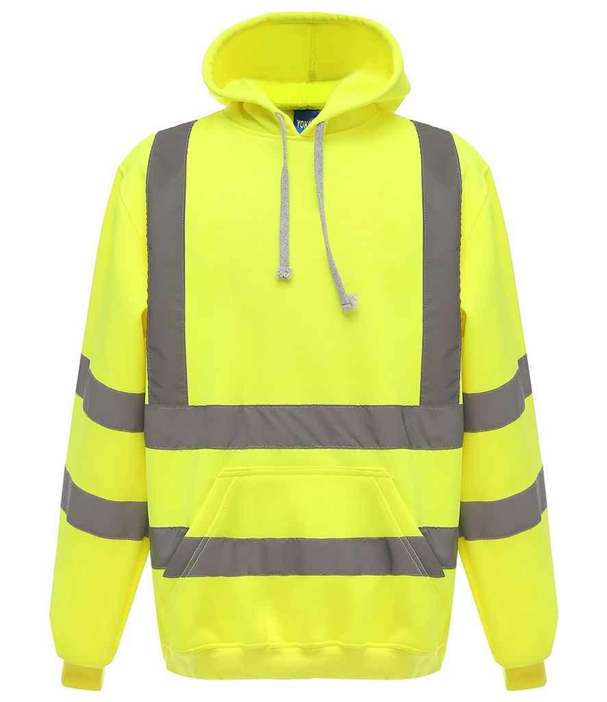 Yoko Hi-Vis Pull Over Hoodie | Yellow Hood Yoko hi-vis, Hi-vis Adult, Hi-vis Reflective Border Kids Waistcoat, Hi-vis Tops, Hi-Viz Premium P.E. Bag, style-yk031, workwear, Yoko Schoolwear Centres