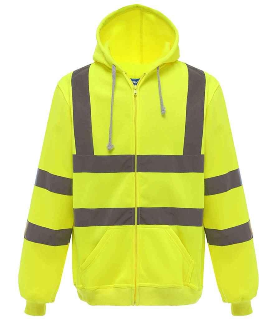 Yoko Hi-Vis Zip Hoodie | Yellow Hood Yoko hi-vis, Hi-vis Adult, Hi-vis Reflective Border Kids Waistcoat, Hi-vis Tops, Hi-Viz Premium P.E. Bag, style-yk032, workwear, Yoko Schoolwear Centres