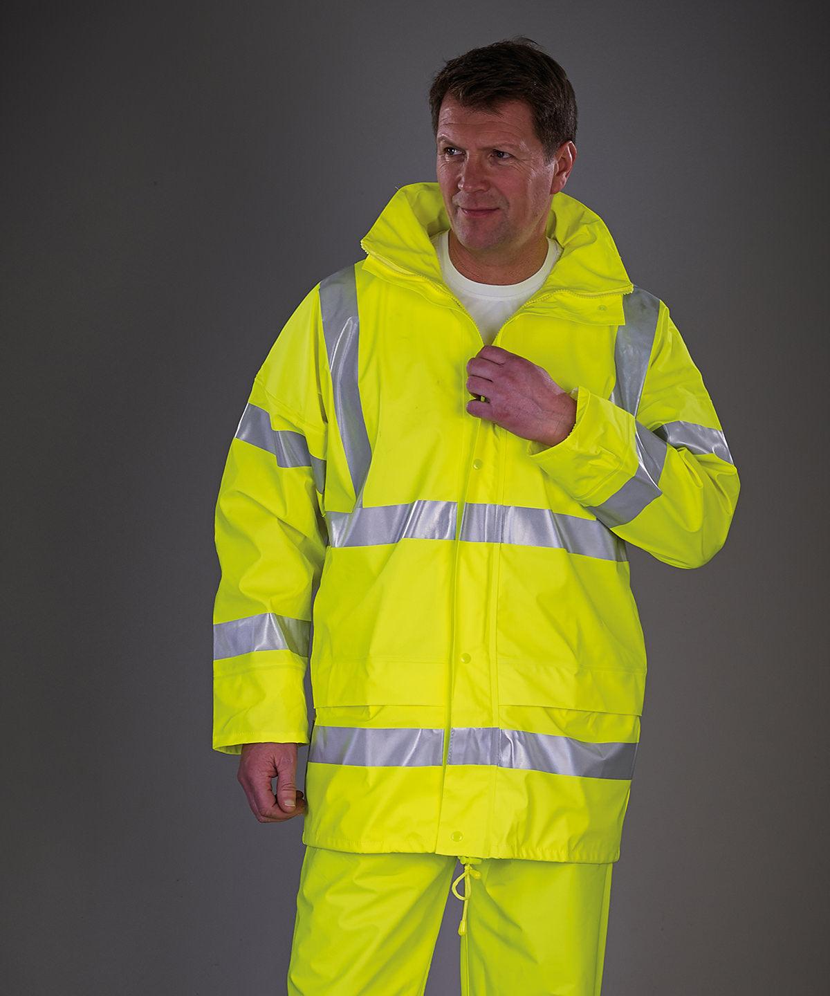 Yellow - Hi-vis soft flex breathable U-dry jacket (HVS450) Jackets Yoko New For 2021, New Styles For 2021, Plus Sizes, Safetywear, Workwear Schoolwear Centres