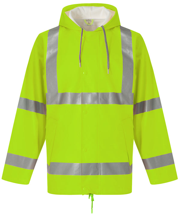 Yellow - Hi-vis soft flex breathable U-dry jacket (HVS450) Jackets Yoko New For 2021, New Styles For 2021, Plus Sizes, Safetywear, Workwear Schoolwear Centres