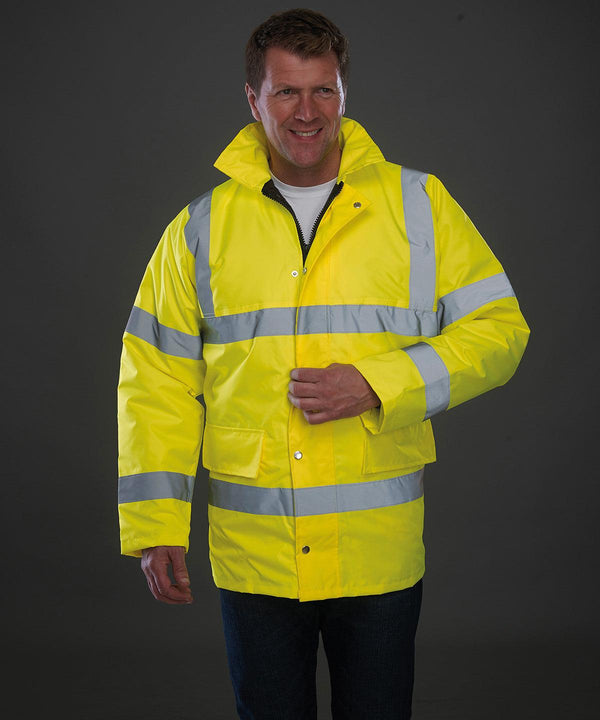 Yellow - Hi-vis classic motorway jacket (HVP300) Jackets Yoko Jackets & Coats, Must Haves, Plus Sizes, Safetywear, Workwear Schoolwear Centres