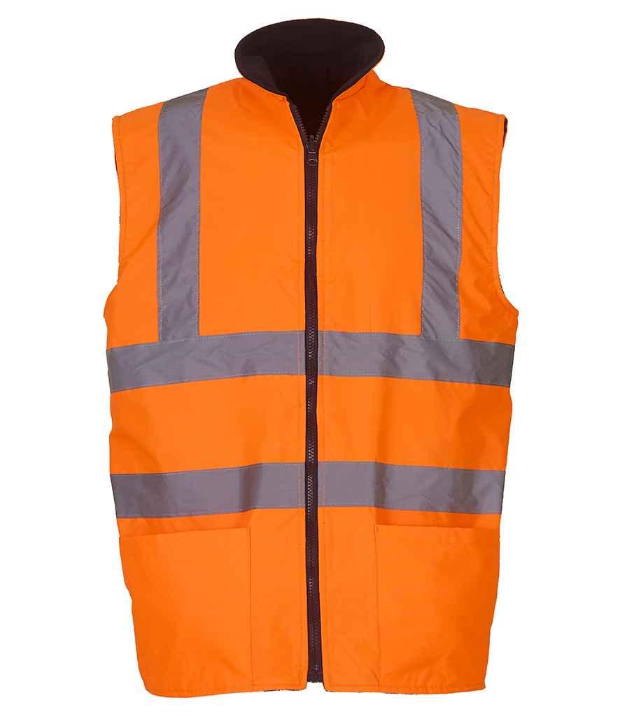Yoko Hi-Vis Reversible Fleece Bodywarmer | Orange Gilet Yoko hi-vis, Hi-vis Adult, Hi-vis Reflective Border Kids Waistcoat, Hi-vis Tops, Hi-Viz Premium P.E. Bag, style-yk061, workwear, Yoko Schoolwear Centres