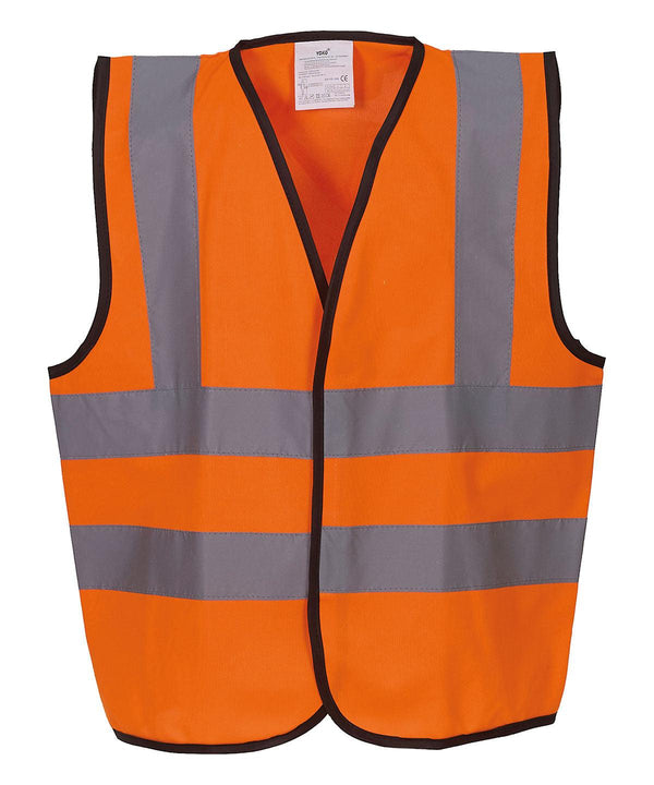 Yellow - Kids hi-vis 2 b&b waistcoat (HVW100CH) Safety Vests Yoko Junior, Safety Essentials, Safetywear Schoolwear Centres