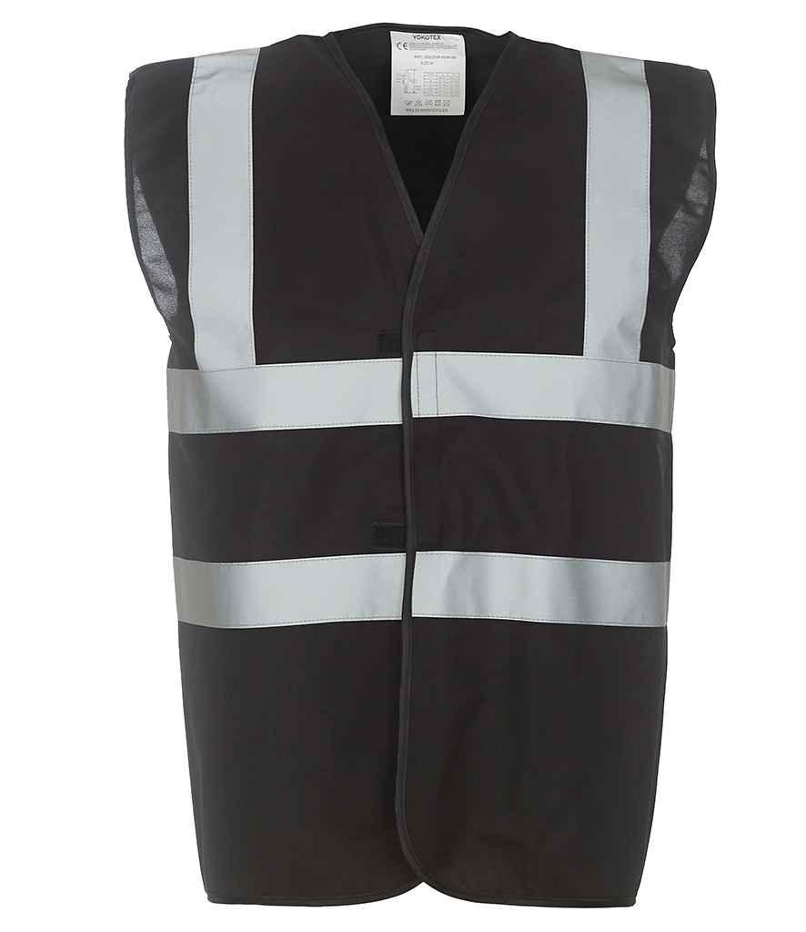 Yoko Hi-Vis Two Band and Braces Waistcoat | Black Waistcoat Yoko hi-vis, Hi-vis Adult, Hi-vis Reflective Border Kids Waistcoat, Hi-vis Tops, Hi-Viz Premium P.E. Bag, style-yk102, workwear, Yoko Schoolwear Centres