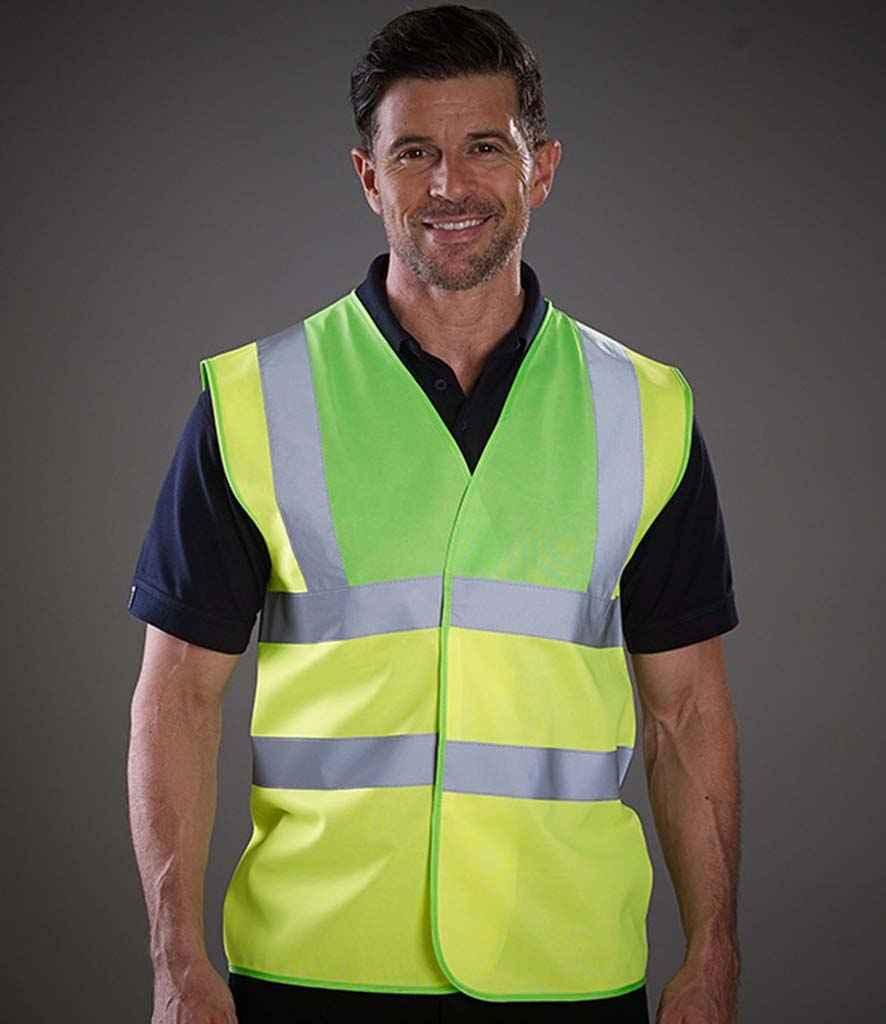 Yoko Hi-Vis Two Band and Braces Waistcoat | Lime Green/Yellow Waistcoat Yoko hi-vis, Hi-vis Adult, Hi-vis Reflective Border Kids Waistcoat, Hi-vis Tops, Hi-Viz Premium P.E. Bag, style-yk102, workwear, Yoko Schoolwear Centres