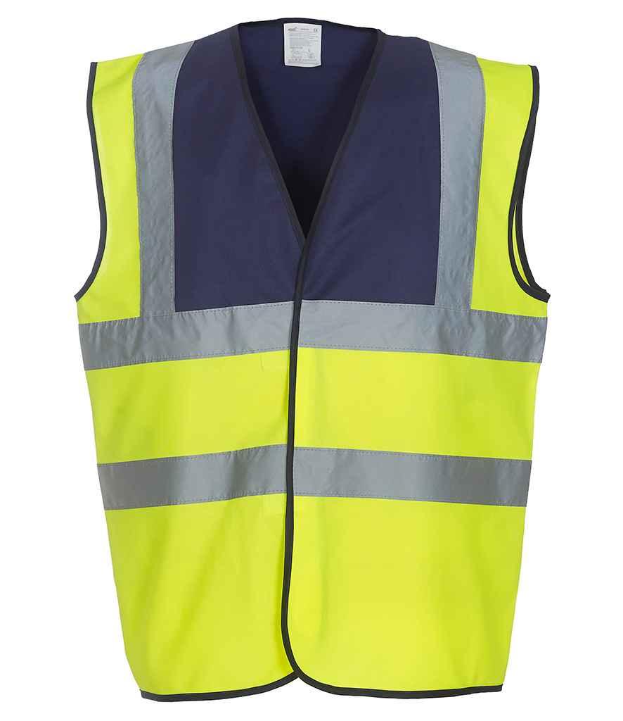 Yoko Hi-Vis Two Band and Braces Waistcoat | Navy/Yellow Waistcoat Yoko hi-vis, Hi-vis Adult, Hi-vis Reflective Border Kids Waistcoat, Hi-vis Tops, Hi-Viz Premium P.E. Bag, style-yk102, workwear, Yoko Schoolwear Centres