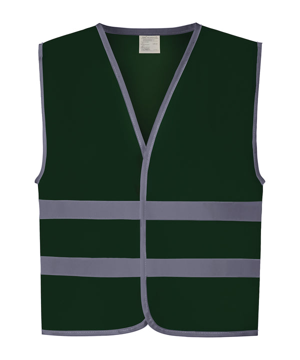 Paramedic Green - Hi-vis reflective border kids waistcoat (HVW102CH) Safety Vests Yoko Junior, New Colours for 2023, Safety Essentials, Safetywear Schoolwear Centres