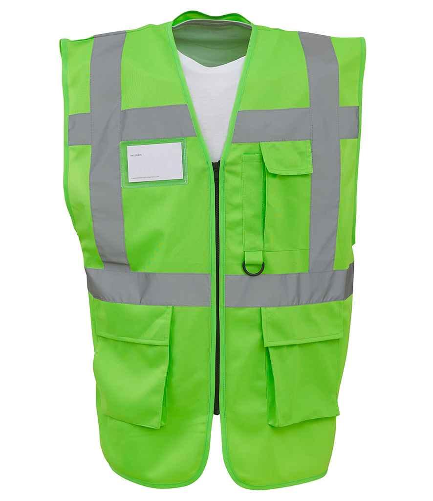 Yoko Executive Waistcoat | Lime Green Waistcoat Yoko hi-vis, Hi-vis Adult, Hi-vis Reflective Border Kids Waistcoat, Hi-vis Tops, Hi-Viz Premium P.E. Bag, style-yk103, workwear, Yoko Schoolwear Centres