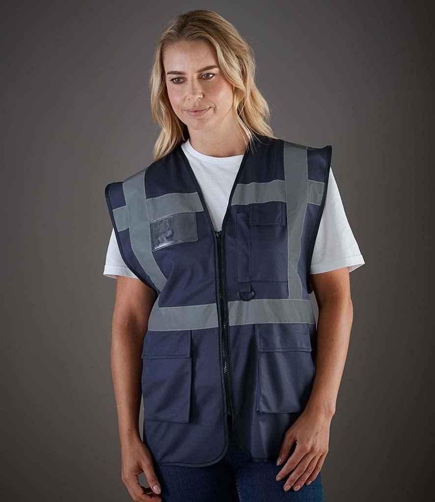 Yoko Executive Waistcoat | Navy Waistcoat Yoko hi-vis, Hi-vis Adult, Hi-vis Reflective Border Kids Waistcoat, Hi-vis Tops, Hi-Viz Premium P.E. Bag, style-yk103, workwear, Yoko Schoolwear Centres