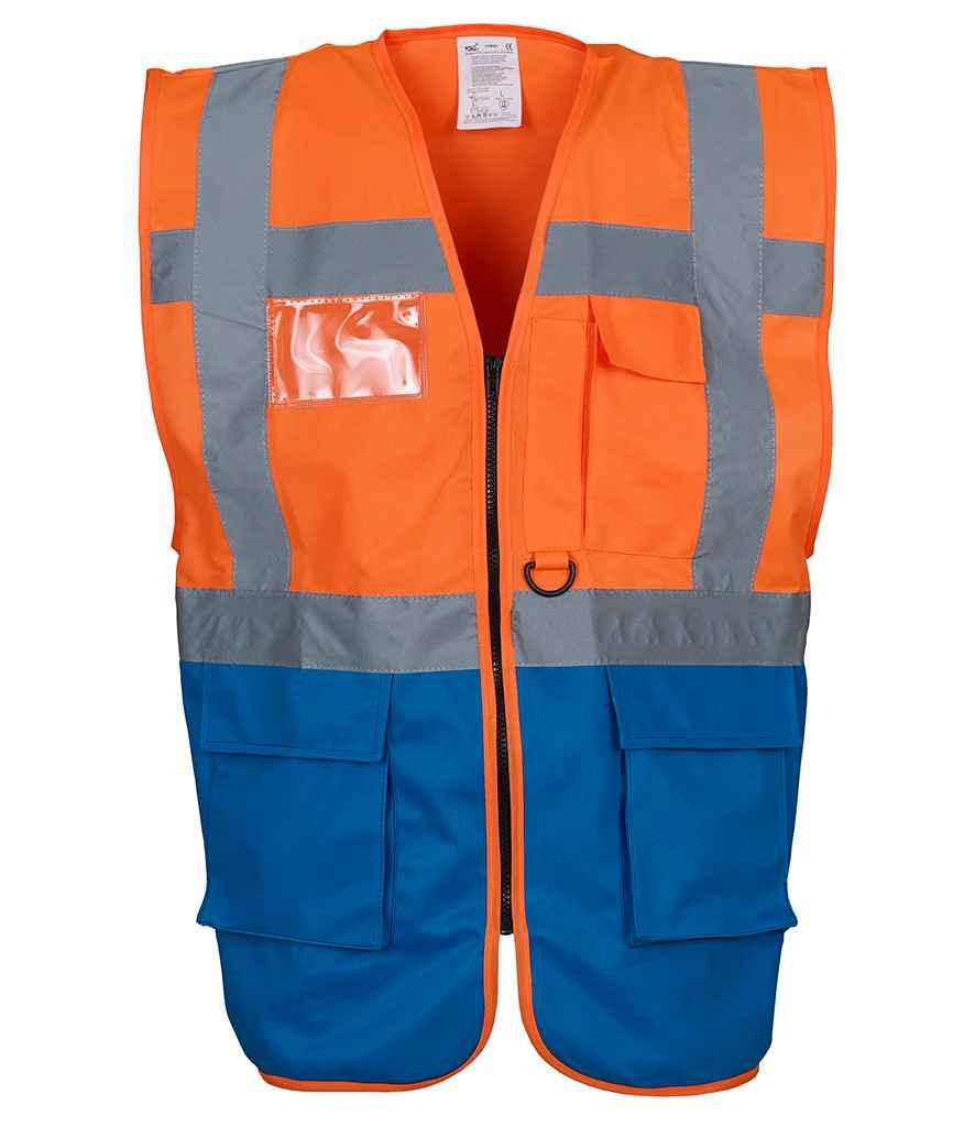 Yoko Executive Waistcoat | Orange/Royal Blue Waistcoat Yoko hi-vis, Hi-vis Adult, Hi-vis Reflective Border Kids Waistcoat, Hi-vis Tops, Hi-Viz Premium P.E. Bag, style-yk103, workwear, Yoko Schoolwear Centres