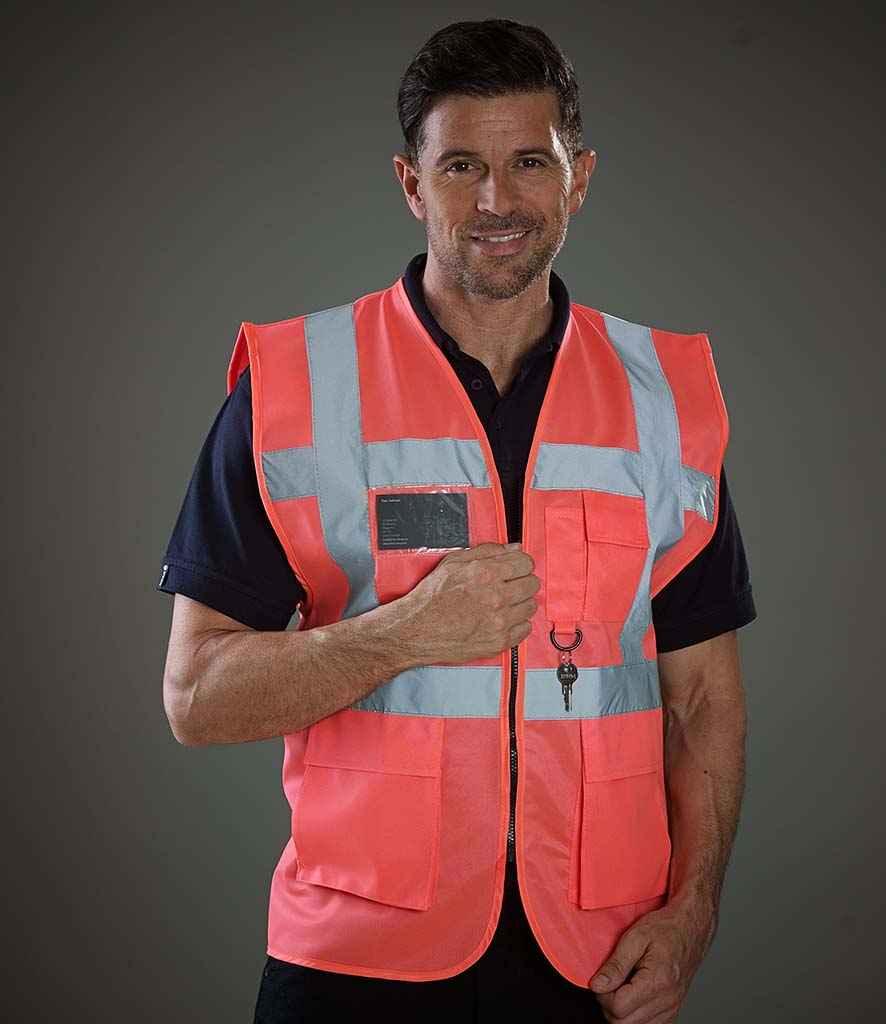 Yoko Executive Waistcoat | Pink Waistcoat Yoko hi-vis, Hi-vis Adult, Hi-vis Reflective Border Kids Waistcoat, Hi-vis Tops, Hi-Viz Premium P.E. Bag, style-yk103, workwear, Yoko Schoolwear Centres