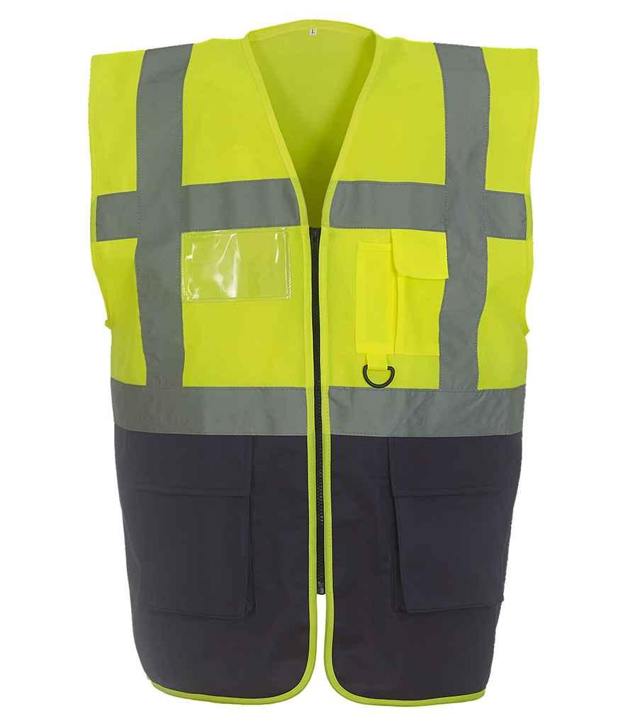 Yoko Executive Waistcoat | Yellow/Navy Waistcoat Yoko hi-vis, Hi-vis Adult, Hi-vis Reflective Border Kids Waistcoat, Hi-vis Tops, Hi-Viz Premium P.E. Bag, style-yk103, workwear, Yoko Schoolwear Centres