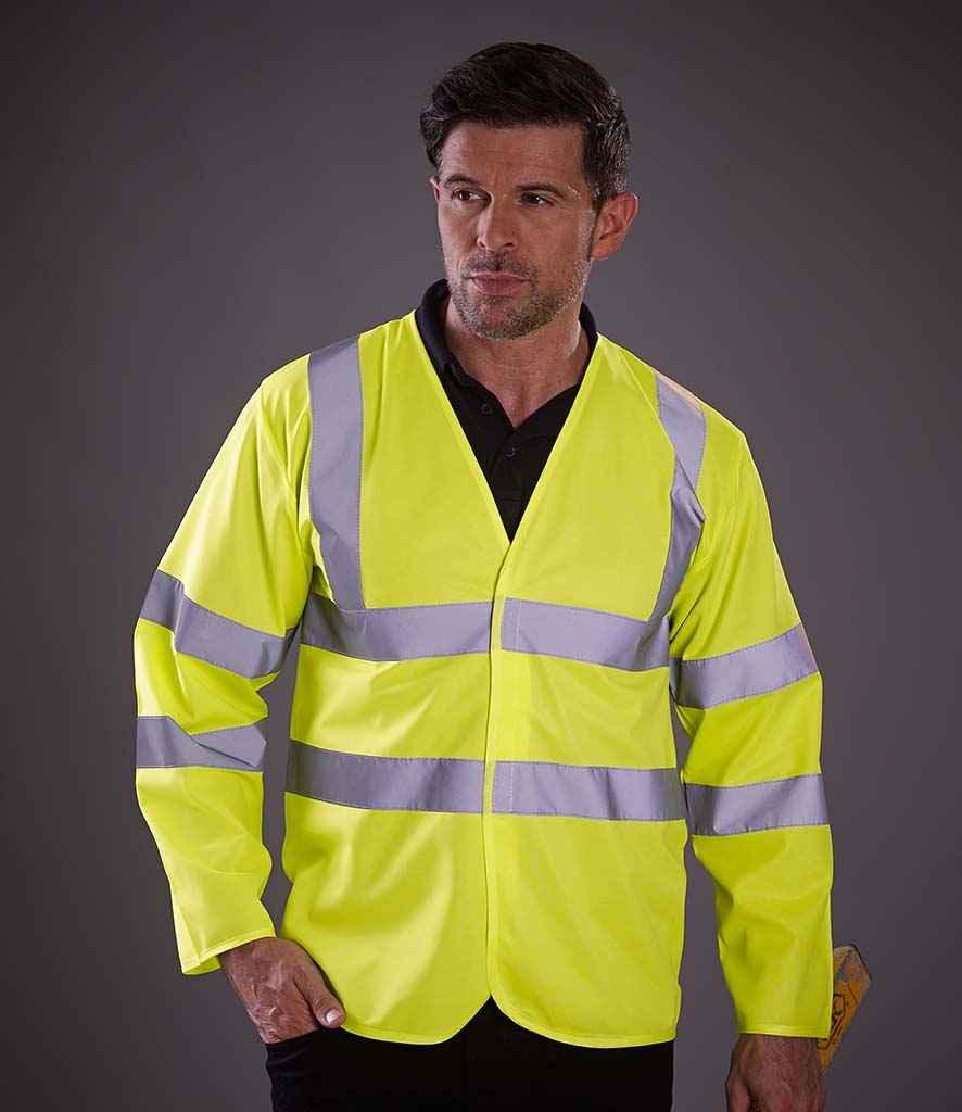 Yoko Hi-Vis Long Sleeve Jacket | Yellow Jacket Yoko hi-vis, Hi-vis Adult, Hi-vis Reflective Border Kids Waistcoat, Hi-vis Tops, Hi-Viz Premium P.E. Bag, style-yk105, workwear, Yoko Schoolwear Centres