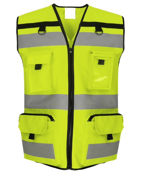 Hi-vis Yellow - Hi-vis ripstop tool vest (HVW108) Vests Yoko New Styles for 2023, Plus Sizes, T-Shirts & Vests Schoolwear Centres