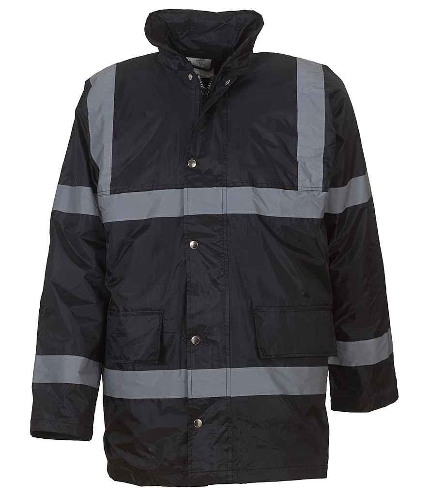 Yoko Security Jacket | Black Jacket Yoko hi-vis, Hi-vis Adult, Hi-vis Reflective Border Kids Waistcoat, Hi-vis Tops, Hi-Viz Premium P.E. Bag, style-yk203, workwear, Yoko Schoolwear Centres