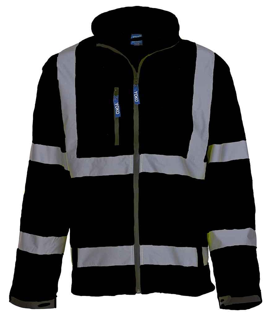 Yoko Hi-Vis Soft Shell Jacket | Black Soft Shell Yoko hi-vis, Hi-vis Adult, Hi-vis Reflective Border Kids Waistcoat, Hi-vis Tops, Hi-Viz Premium P.E. Bag, style-yk206, workwear, Yoko Schoolwear Centres