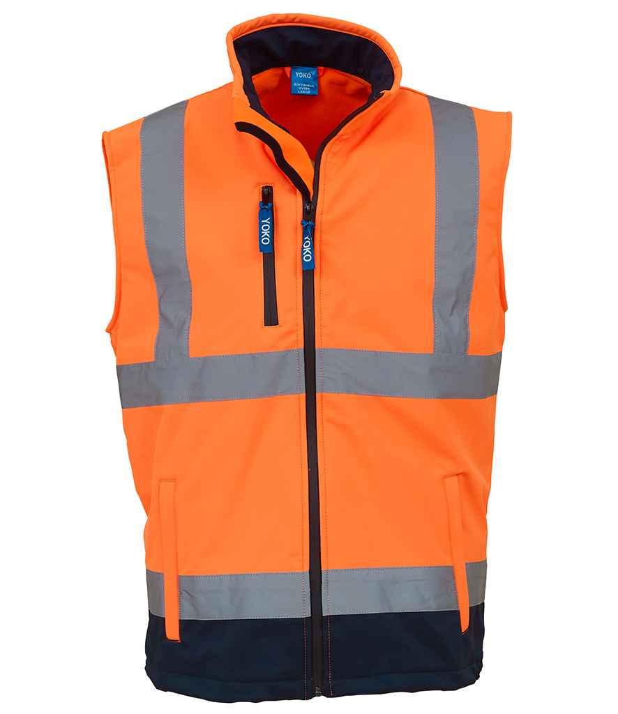 Yoko Hi-Vis Soft Shell Gilet | Orange/Navy Gilet Yoko hi-vis, Hi-vis Adult, Hi-vis Reflective Border Kids Waistcoat, Hi-vis Tops, Hi-Viz Premium P.E. Bag, style-yk207, workwear, Yoko Schoolwear Centres